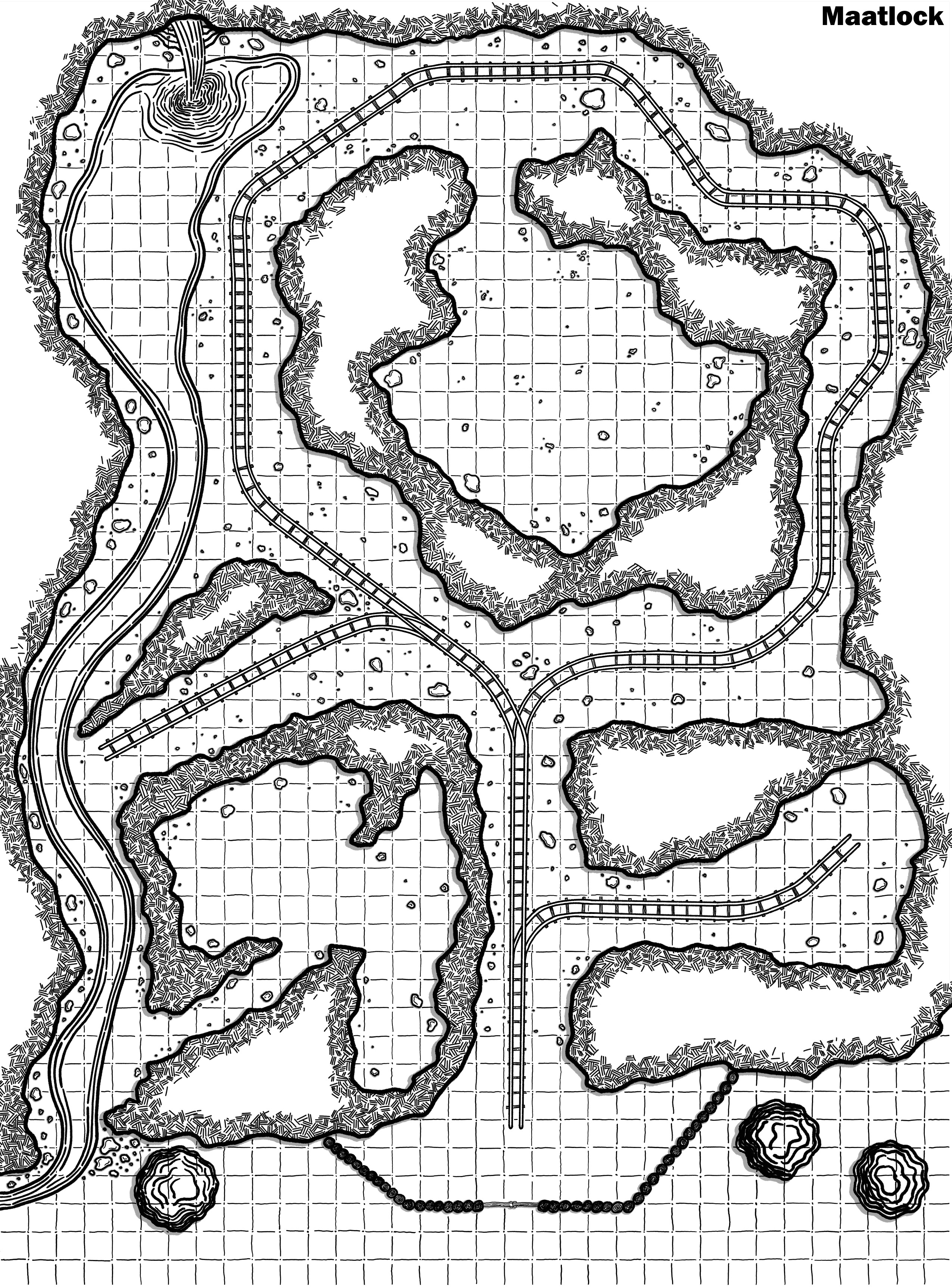 The Mines — B&W, Gridded
