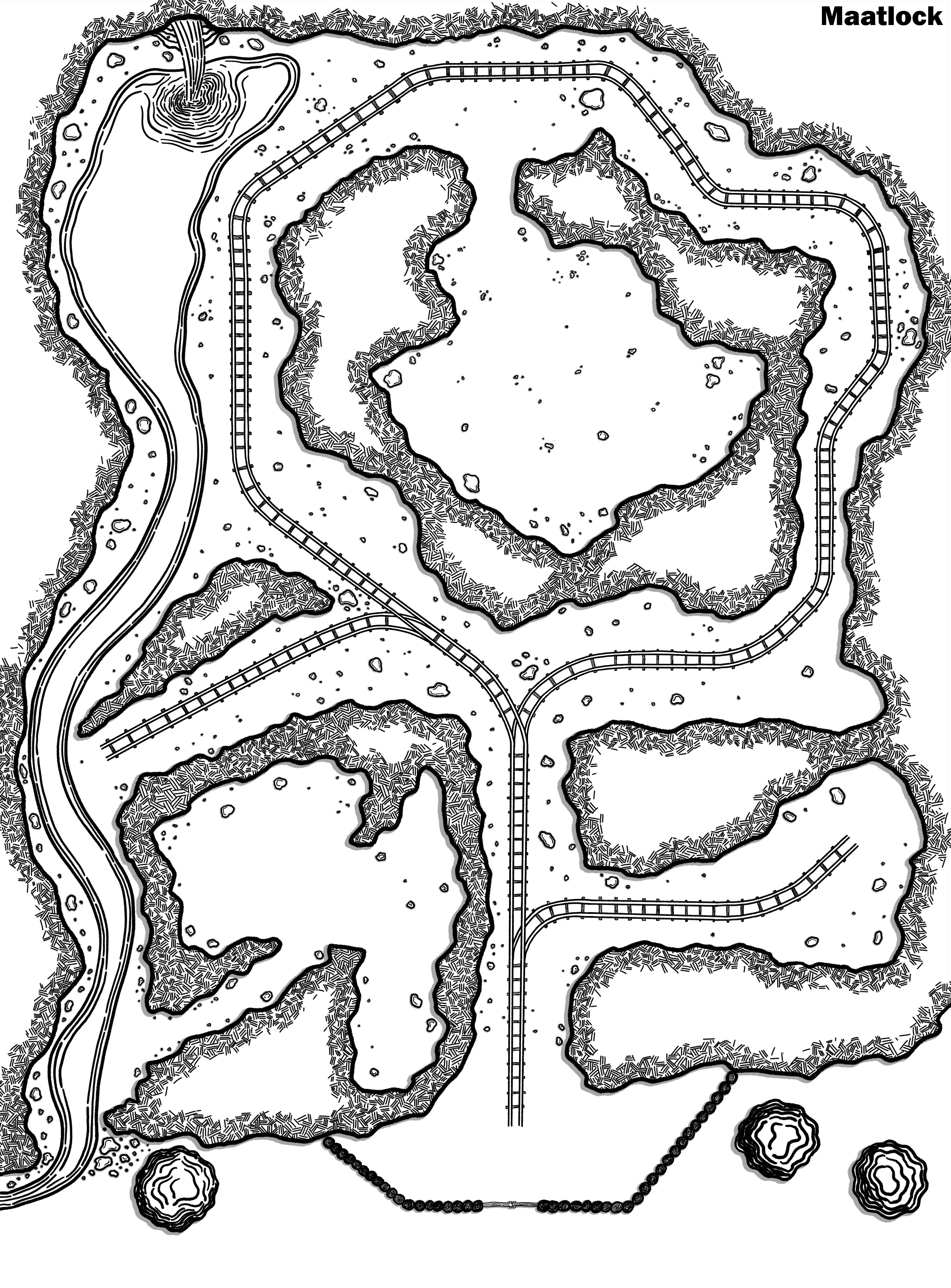 34x46, B&W, Gridless, Mines Thumbnail